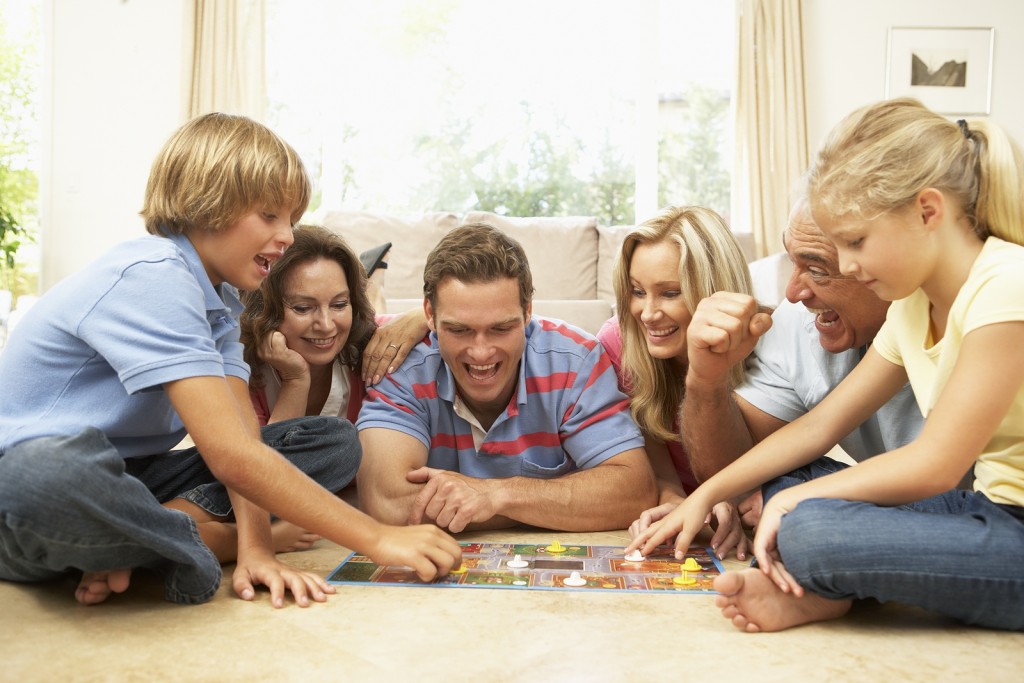 Family-Playing-Board-Game